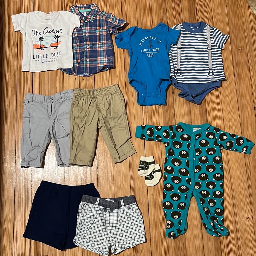 10 pc. Baby Boy Cotton Lot. Spring/Summer Bundle. Good Condition. 0-3 Months. - Picture 7 of 7